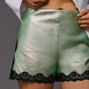 Anna Sui Metallic Faux Leather Shorts